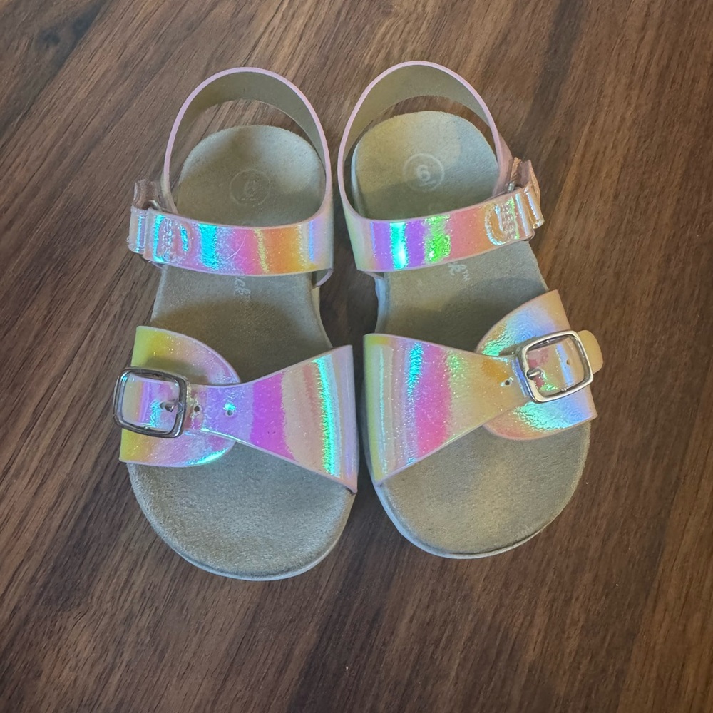 Cat & Jack Pink Holographic Kids Sandals